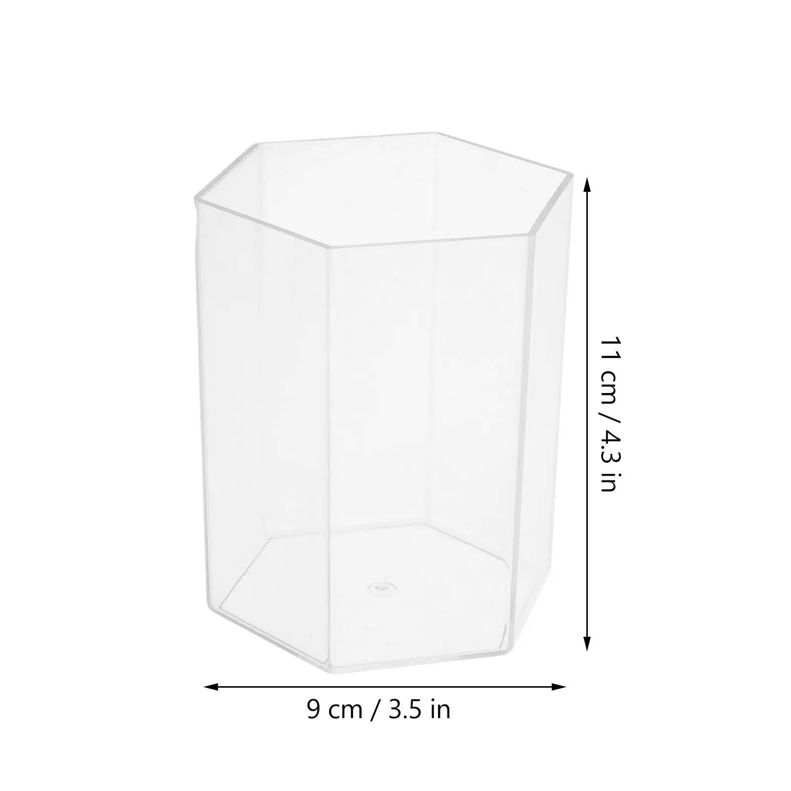 2Pcs Clear Acrylic Hexagonal Pen Holder, Desk Makeup Brush Cup Organizer, Space-Saving Home Office Storage Supplies