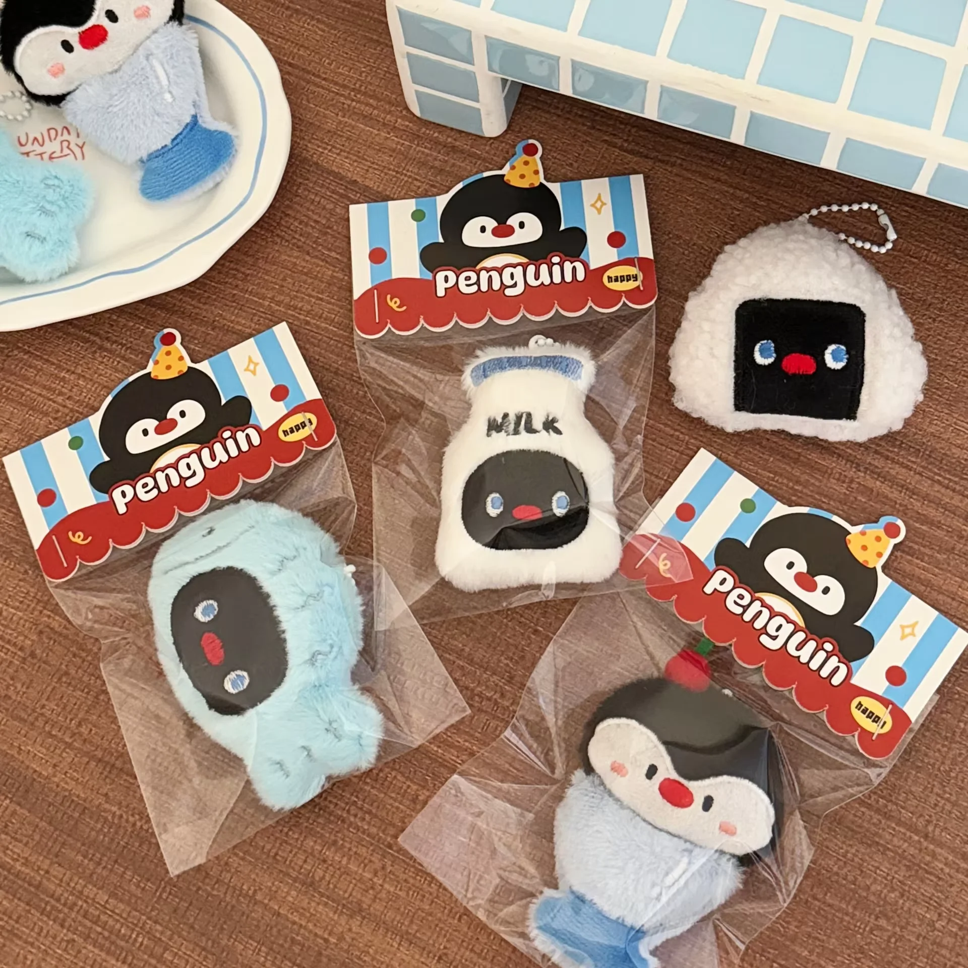 1/9/18 Pcs Cartoon Penguin Pendant Cute Plush Pendant Backpack Keychain view 3
