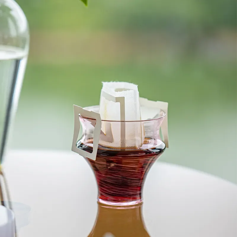 Japanese Style Handmade Glass Coffee Cup with Tie Waist Design for Hand Brewed Tea Fragrant Aroma Drinking Vessel Gift Box