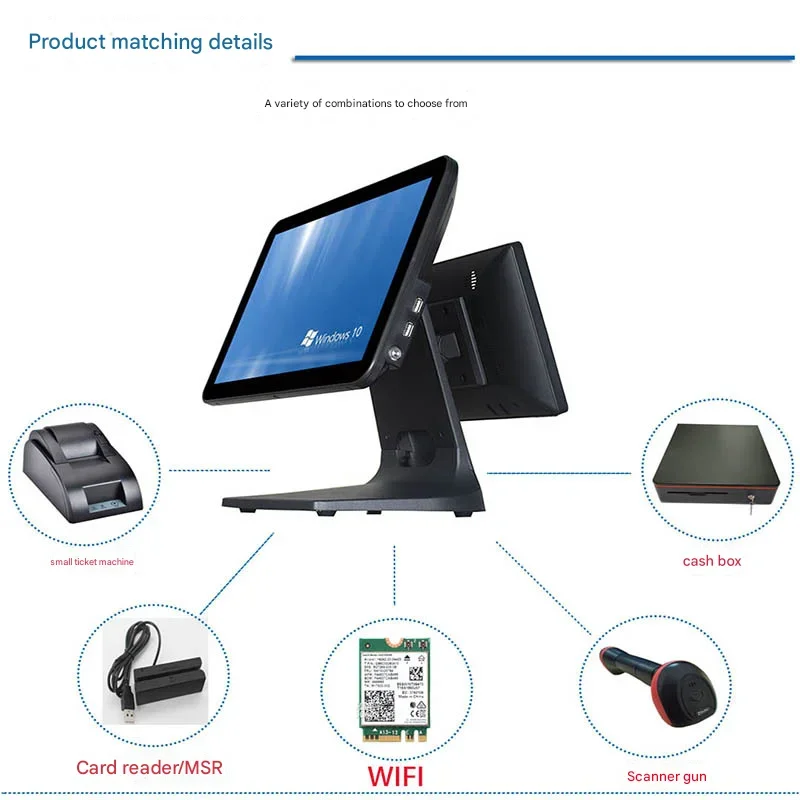

15 + 9,7-дюймовый терминал Кассовый аппарат Pos Point of Sale Системный киоск Самообслуживания Платежные кассовые и карточные киоск для заказа самообслуживания