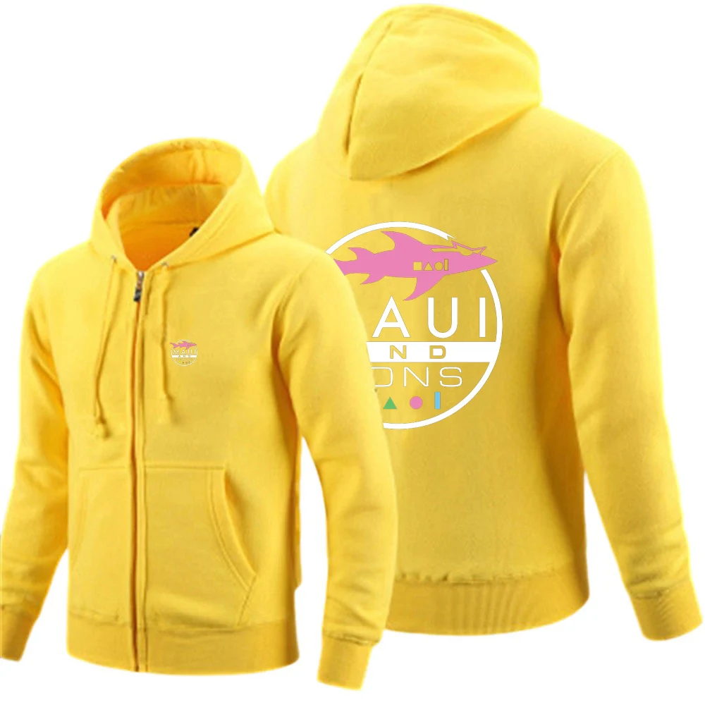 Maui And Sons Shark Hoodies Autumn Men Sweatshirts Long Sleeve Jacket Hoodies Zipper Closure Leisure Slim Fit Coat view 2