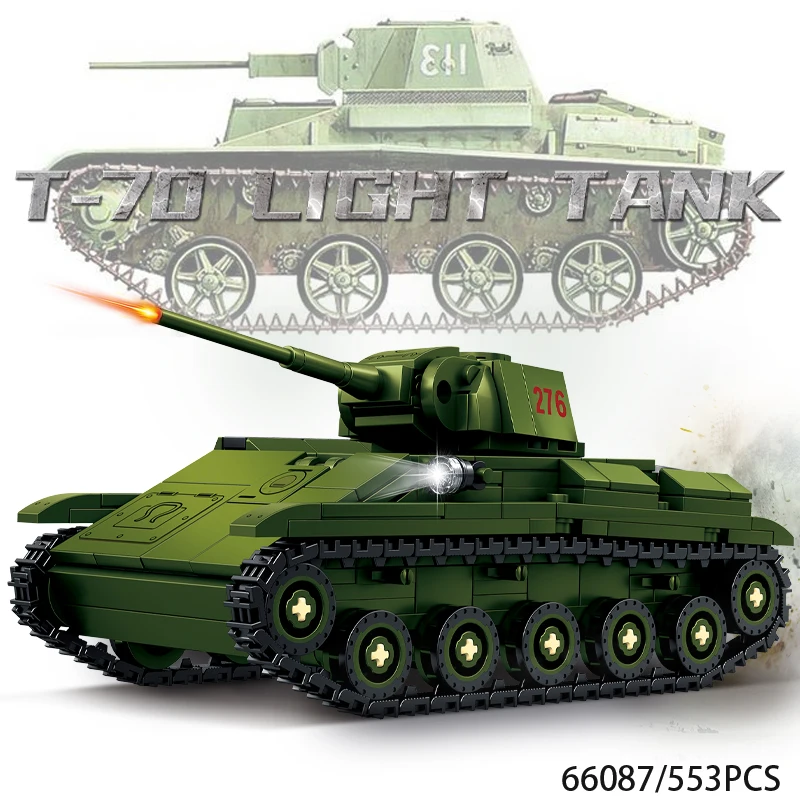 Soviet T-70 Light Tank Armored Vehicle Building Block Model Toy : Tank Destroyer
