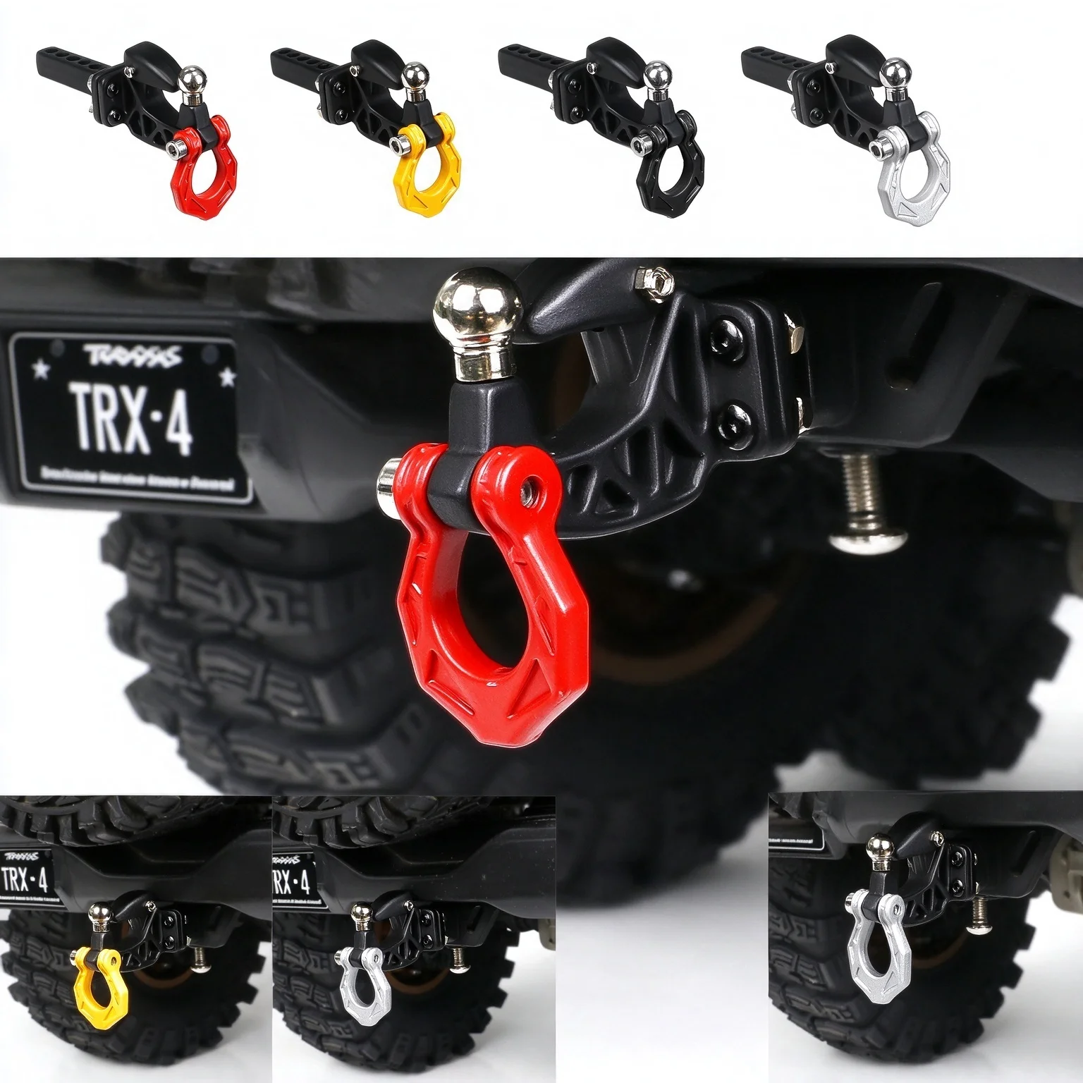 OGRC Metal Tow Hook Shackle For 1/10 1/8 TRAXXAS TRX4 SCX10 KM300 RC Crawler Car Upgrade Parts Trailer Recovery Accessories