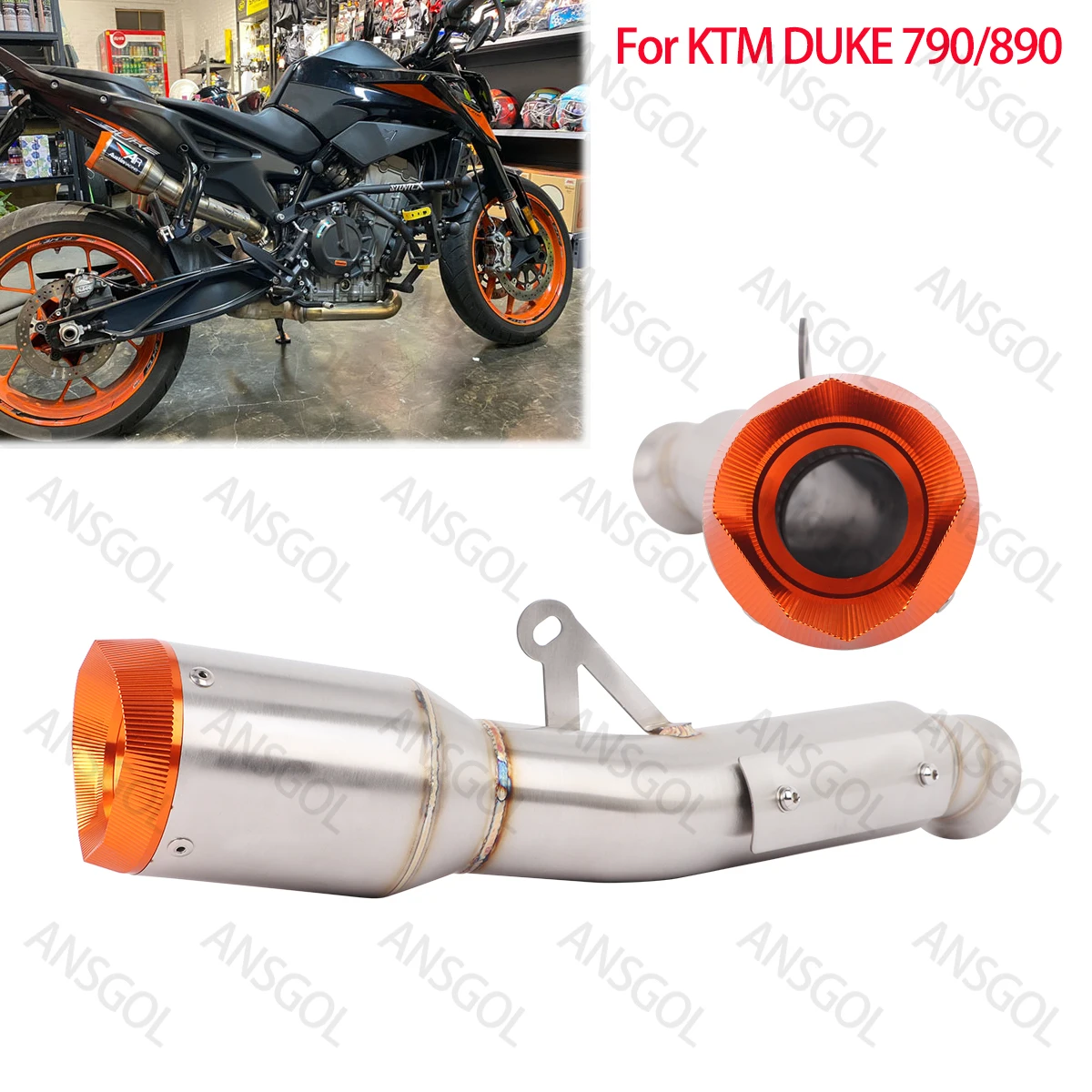 

Slip on For KTM DUKE 790 DUKE 890 Motorcycle Exhaust System Escape Muffler Link Pipe Modified CNC Tip No DB Killer