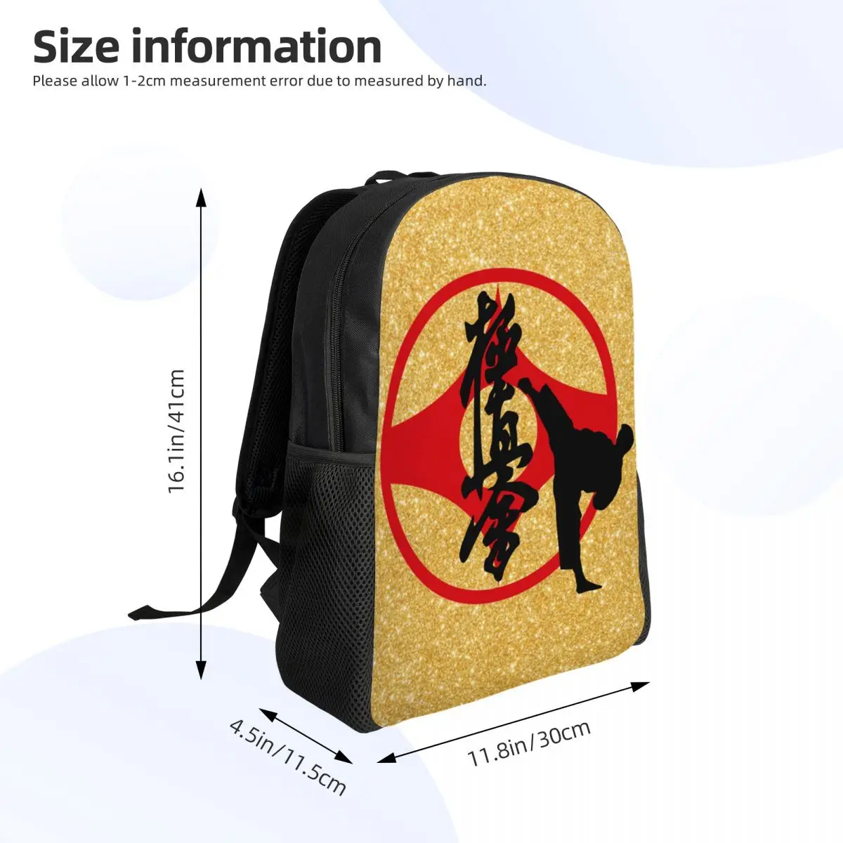 Custom Kyokushi Karate Backpacks Women Men Casual Bookbag for School College Martial Arts Bags