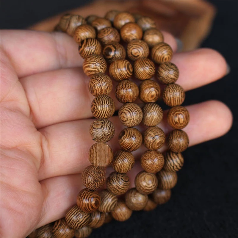 Multilayer 108 Wood Beads Lotus Bracelet Tibetan Buddhist Mala Buddha Charm Rosary Bracelet Yoga Wooden For Women Men Jewelry