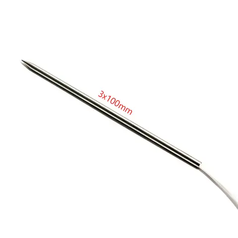 PT100 Sharp-tip Stainless Steel Tube Platinum RTD Penetration Temperature Sensor K-type Thermocouple Temperature Probe Rod 3x100