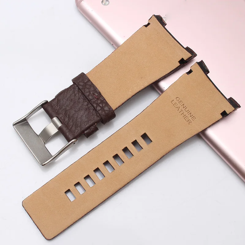 32x17 мм вогнутый кожаный ремешок для часов из воловьей кожи для Diesel Dz4246 Dz1273 Dz1216 мужской браслет со специальным интерфейсом, сменные браслеты