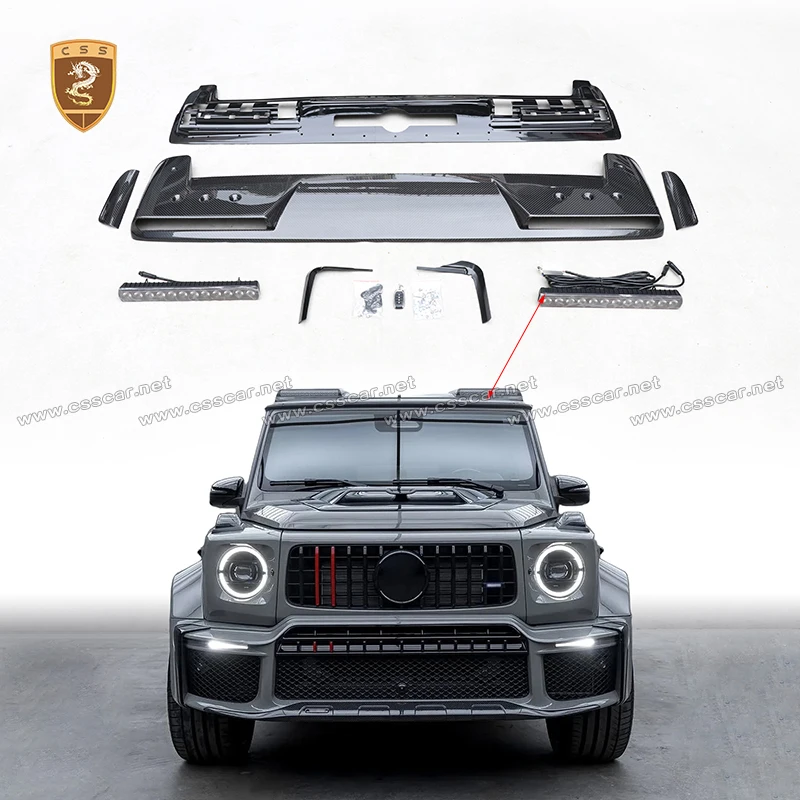 

For Ben Z G Class W465 BBS XL800 Car Rear Truck Roof Wing Spolier Wing Lid with LED Light Dry Carbon Fiber Moulding Bodykits