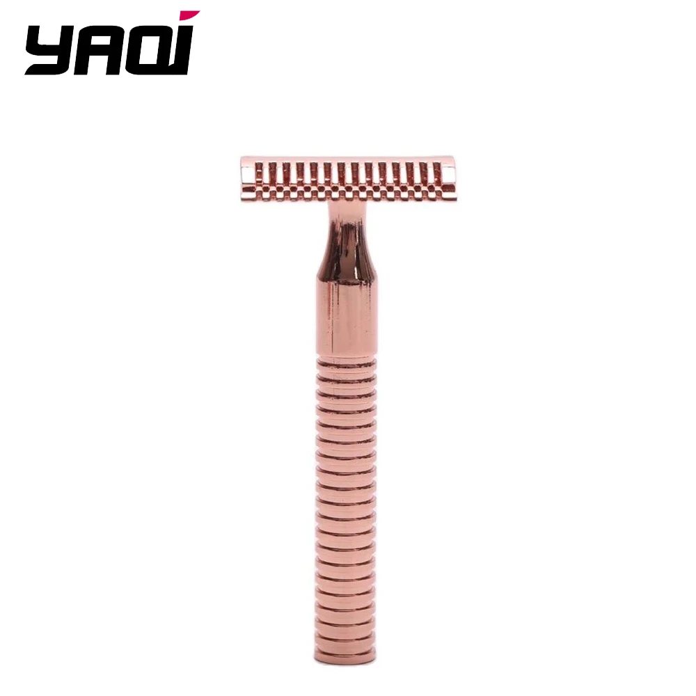 

Yaqi Rosegold Color Brass Heavy Handle Safety Razor For Lady