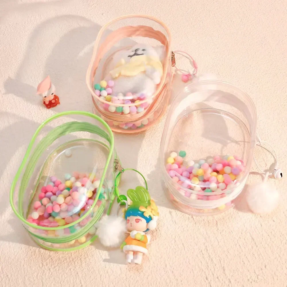 2025 Jewelry Organizer Transparent Storage Box Pouch Mystery Box Plastic Box Doll Bag Organization with Keychain Dustproof Case