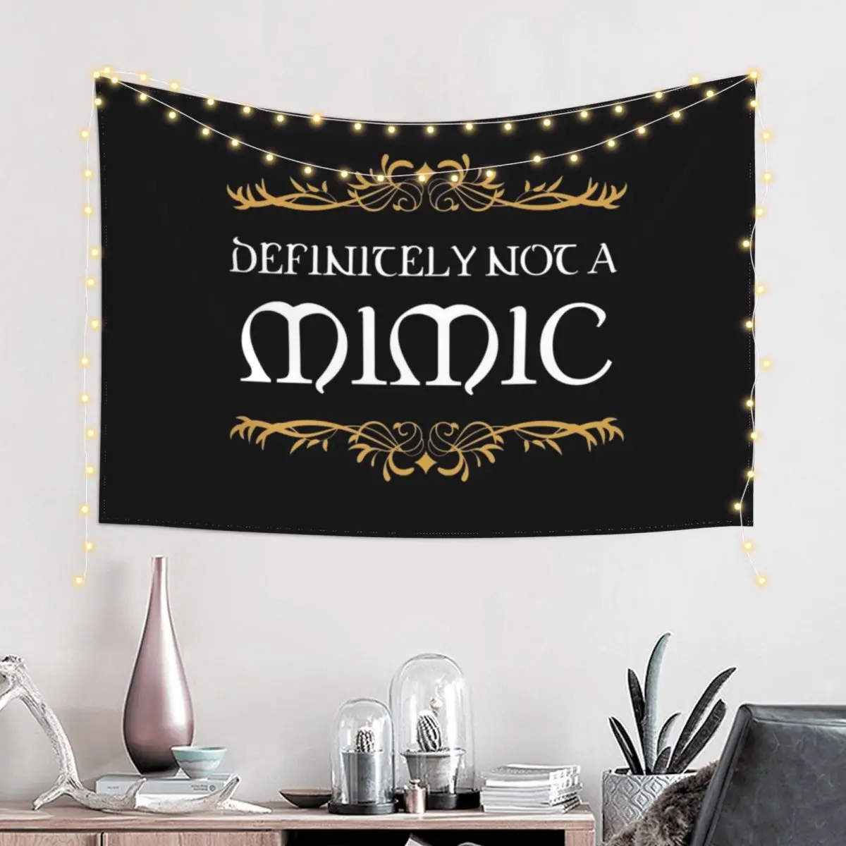 

Definitely not a Mimic Tabletop RPG Addict Tapestry Room Decore Aesthetic Wallpaper Bedroom Tapestry