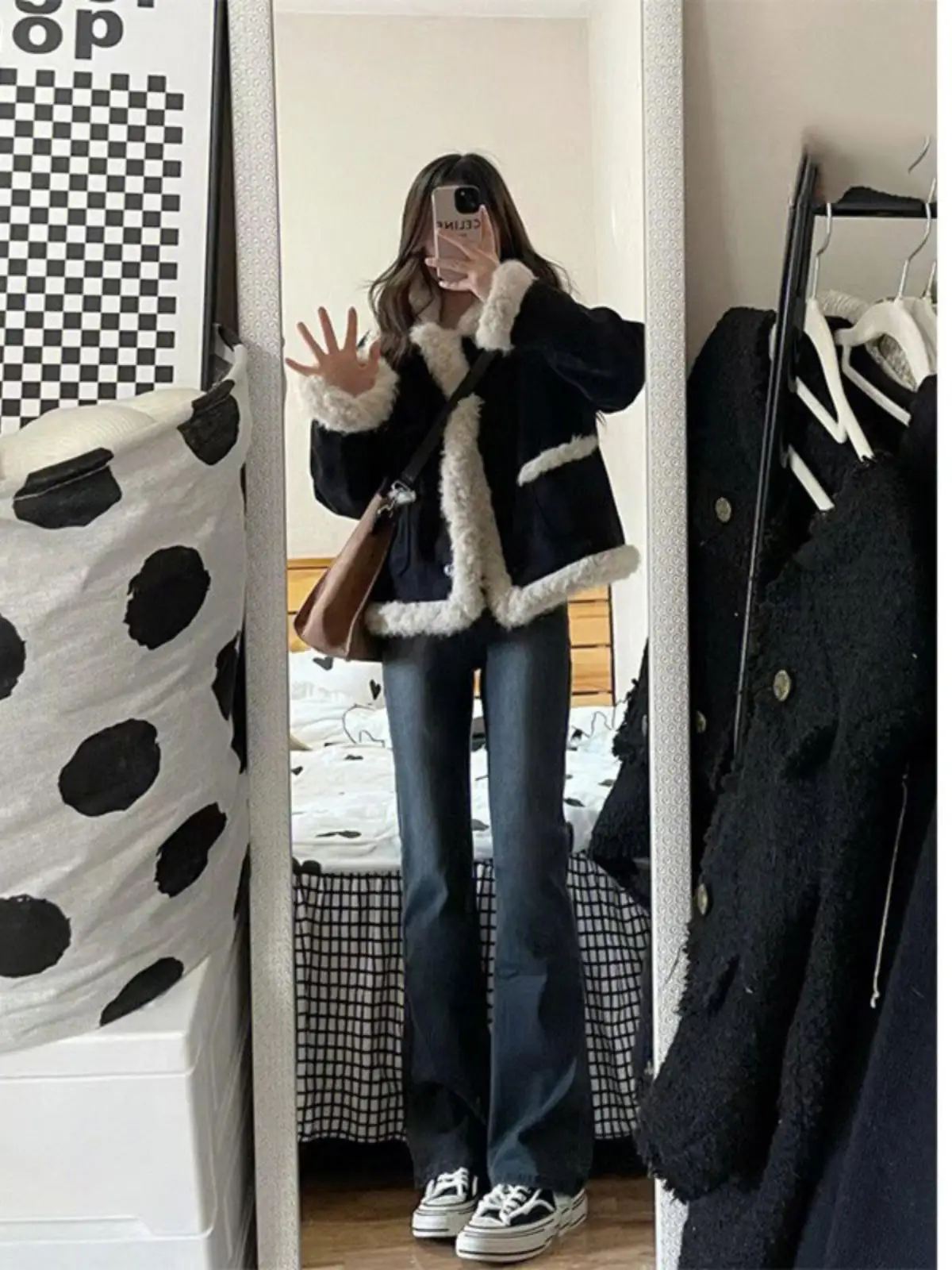 

Tweed Jacket Woman Plus Size Womens Velvet Silk Crop Embroidered Bohemian Double-Breasted Vintage Traditional Drop-Shoulder Lady