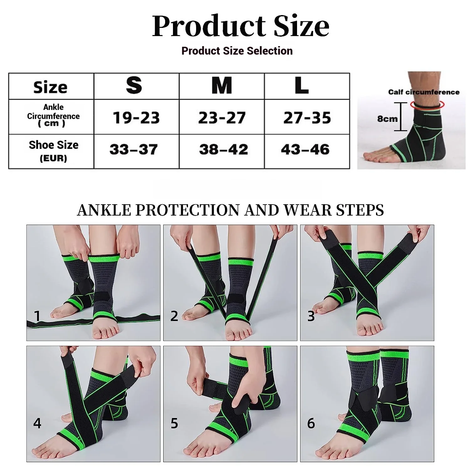 WOSWEIR-Sports Ankle Protection Pressure Fitness Men's & Women's Protective Foot Sprain for Basketball & Running