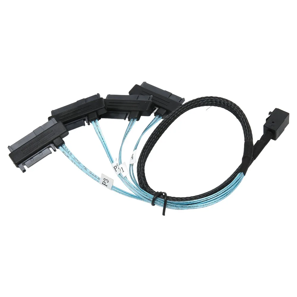 

durable 50cm/1.6ft SFF 8643 to 4 SAS 29P Cable 12Gbps High Speed Mini SAS HDD Cable SFF 8643 to SAS Cord Internal