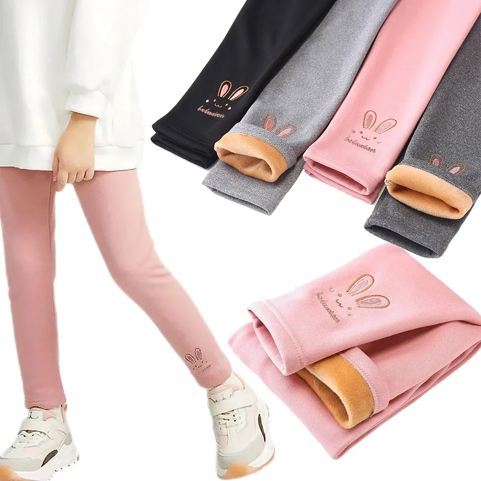 

ChildrenTrousers Casual Bottoms 3-8 Years Girl Leggings Baby Bunny Pants Kids Autumn Winter Thermal Tights