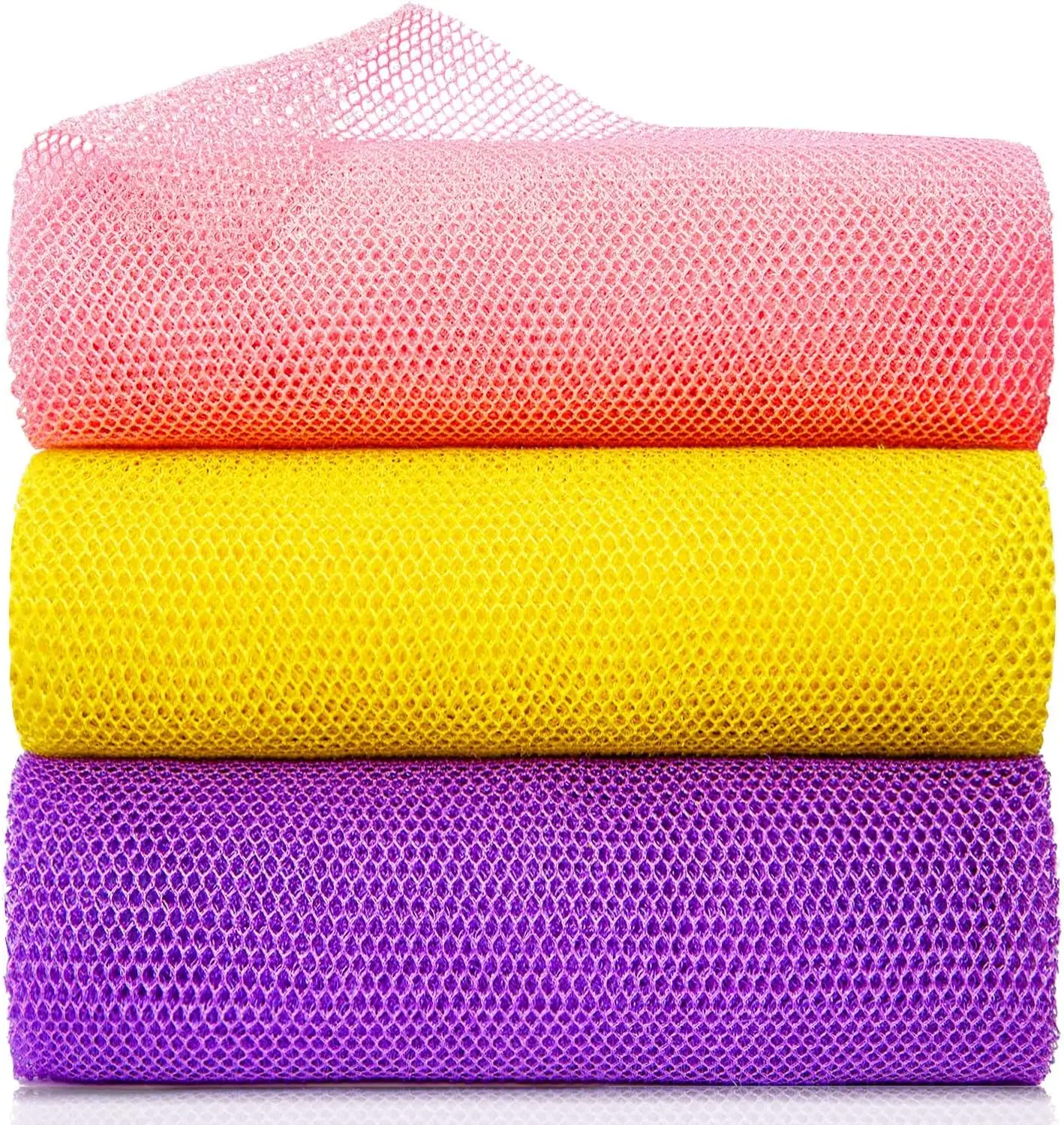 African Exfoliating Net Sponge - Stretchy Nylon Body Scrubber for Shower, Quick-Dry