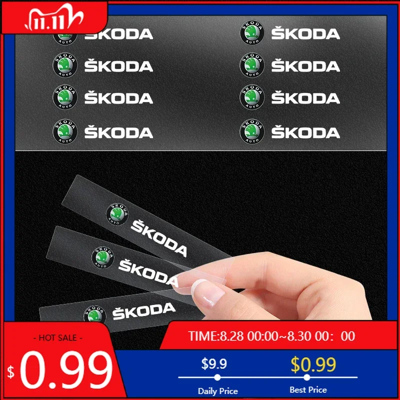 

3D металлические наклейки для декора салона автомобиля, значки, стайлинг-декали для Skoda Octavia MK2, MK3, 2, 3, A7, Fabia, Karoq, Ko