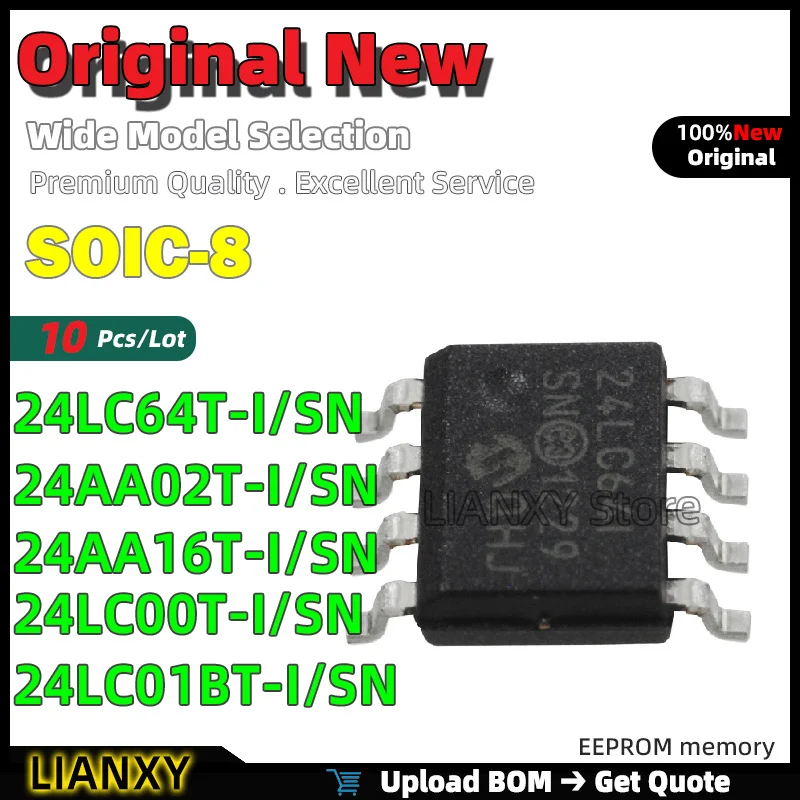 10Pcs SOIC-8 24LC64…