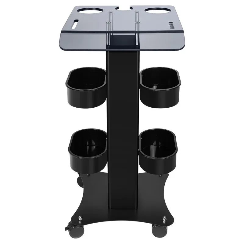 Modern Transparent Acrylic Panel Trolley Nordic Salon Hairdressing Tool Tray Beauty Mobile Storage Rack Salon Furniture FYST