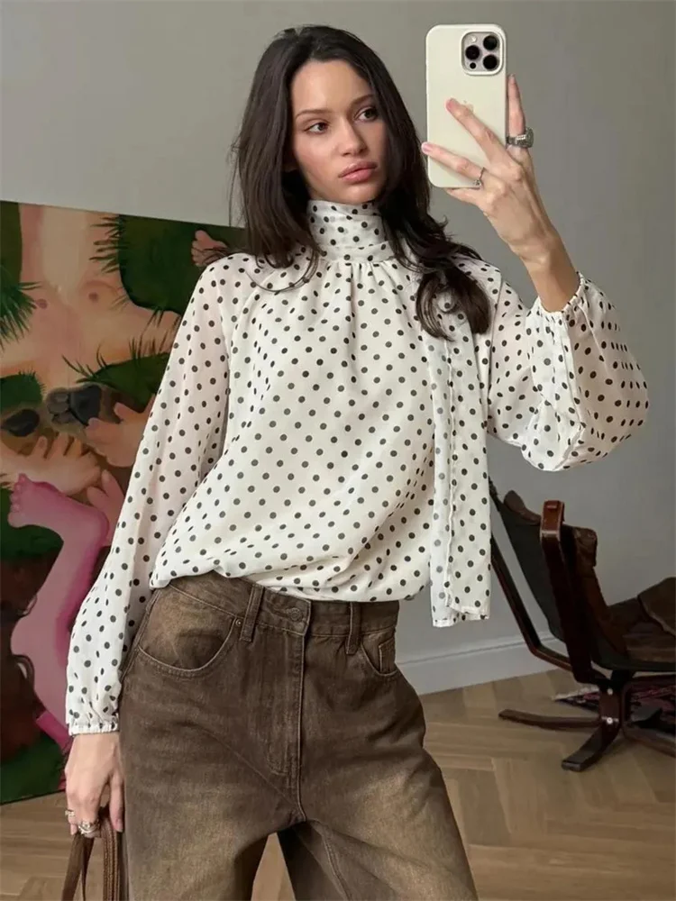 

Tossy Casual Tee Bow Patchwork Shirts Top For Women Loose Contrast Long Sleeve Commute Lace-Up Top Female Spring Blouse Pullover