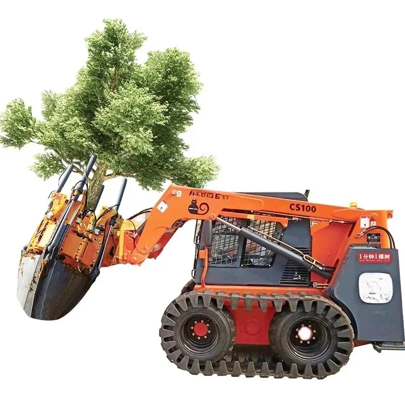 Skid Steer Loader Crawler Track Tree Digging Machine Tree Spade Digger Machine For Trees Transplanting