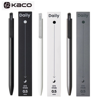 KACO Dialy Gel Pen Good Writing Press Business 0.5mm Black Ink Black/White/Gray Metal Clip Signature Canetas Stationery Supplies