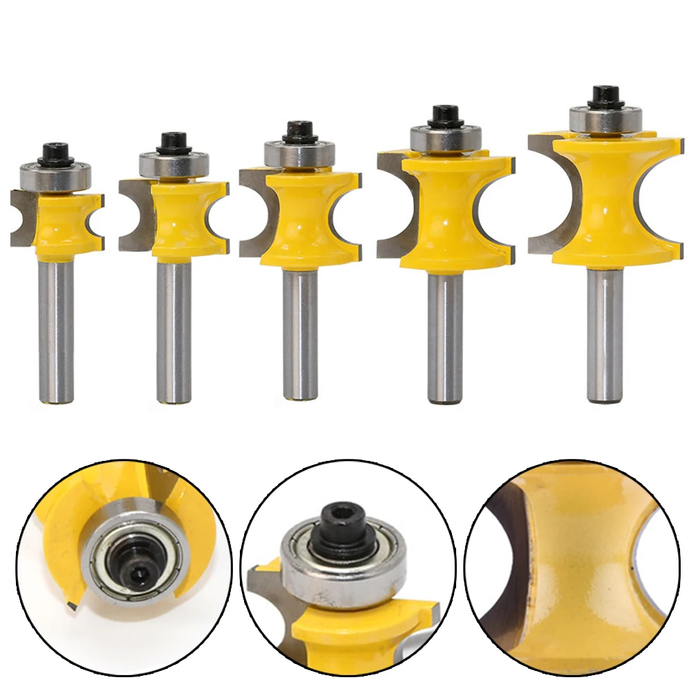 Power Tools Router Bits Home Shank Woodworking Yellow/Silver 8mm Carbide Alloy Milling Cutter Wood Milling Cutter