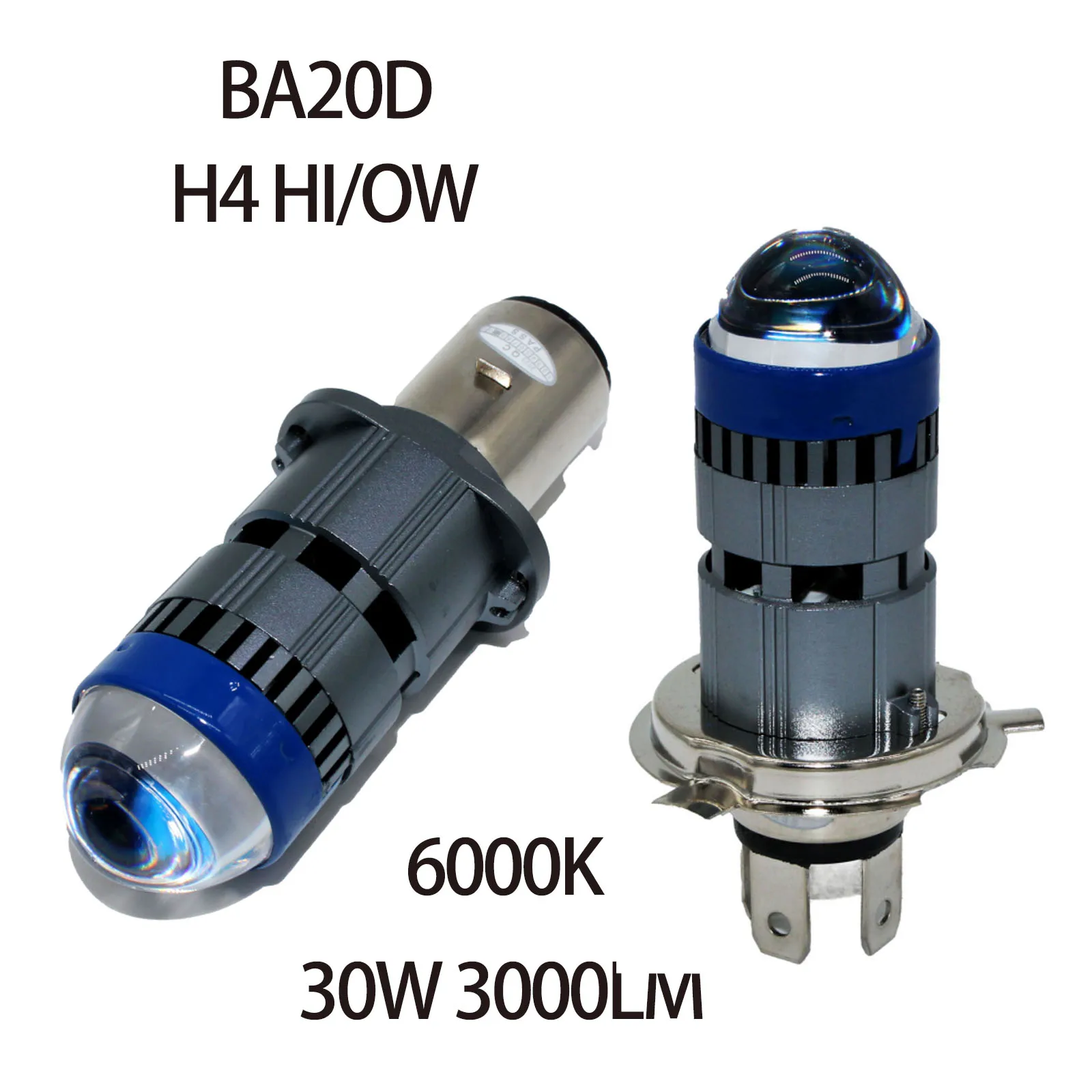 H4 LED Motorcycle Headlight BA20D H6 Angel Eye Motor Led Bulb Motorbike Head Lamp White 6000K High Low Beam 12-80V