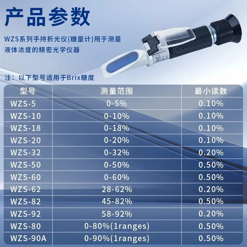 Electric object light handheld refractometer WZS20/32/50/80/90A fruit sugar meter sugar meter