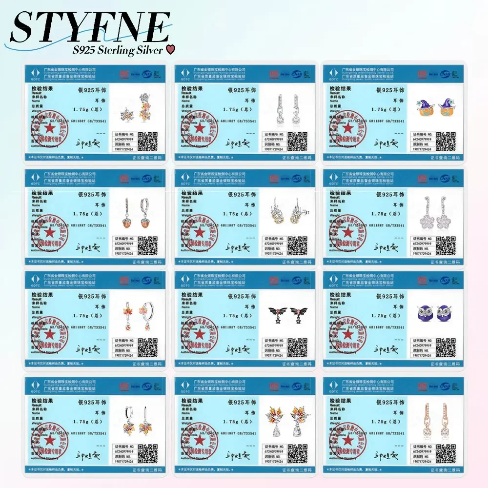 곤충 버드 시리즈 나비 핑크 보라색 발광 반딧불 귀걸이, 925 스털링 실버, 여성용 오리지널 귀걸이, 하이 주얼리