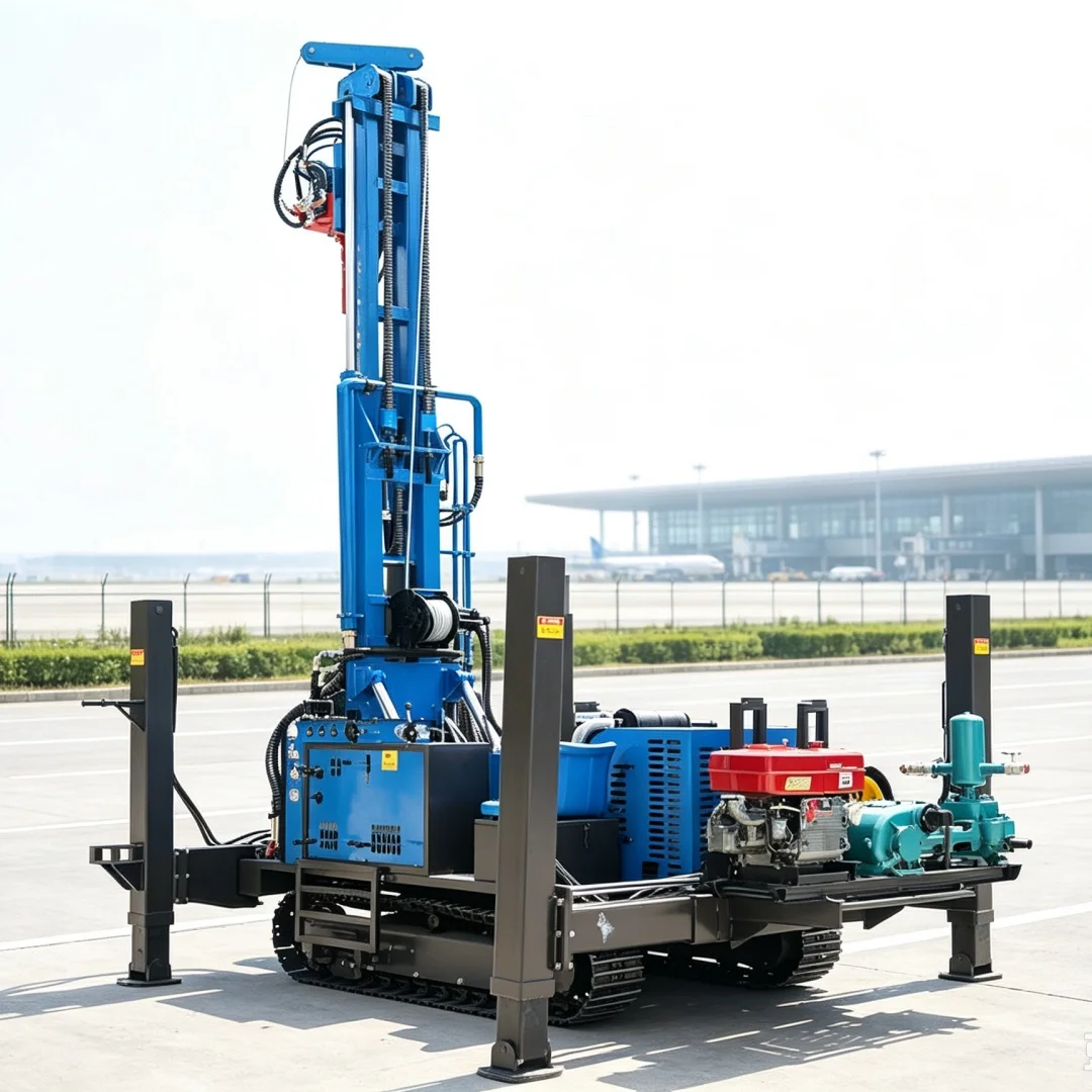 Customized High‑air‑pressure Track‑mounted Pneumatic Water Well Drilling Rig,Deep Water Well Drilling Machinery for Rock Stratum