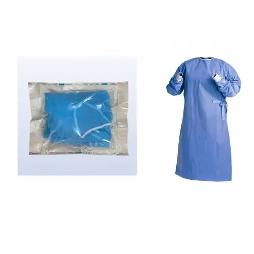 5 PCS Sterile Patient In Box Bib Blue Long Sleeve Fitted. • Medical and hygiene • convenient had been sterilized by ethylene oxide