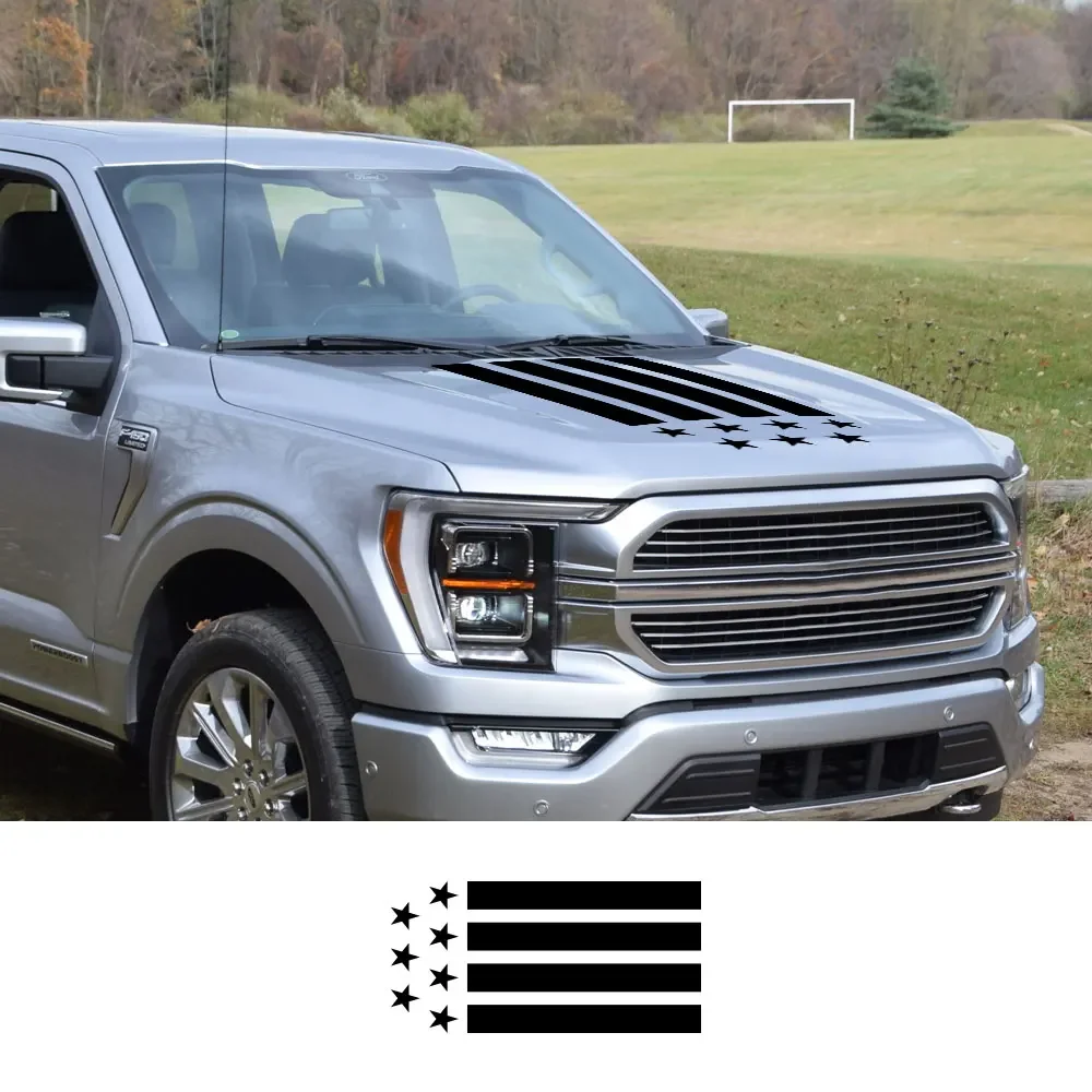

Pickup Engine Hood Stickers For Ford F 150 Raptor Truck Graphics Usa Stripes Decals Car Vinyl Film Decoration Covers Accessories