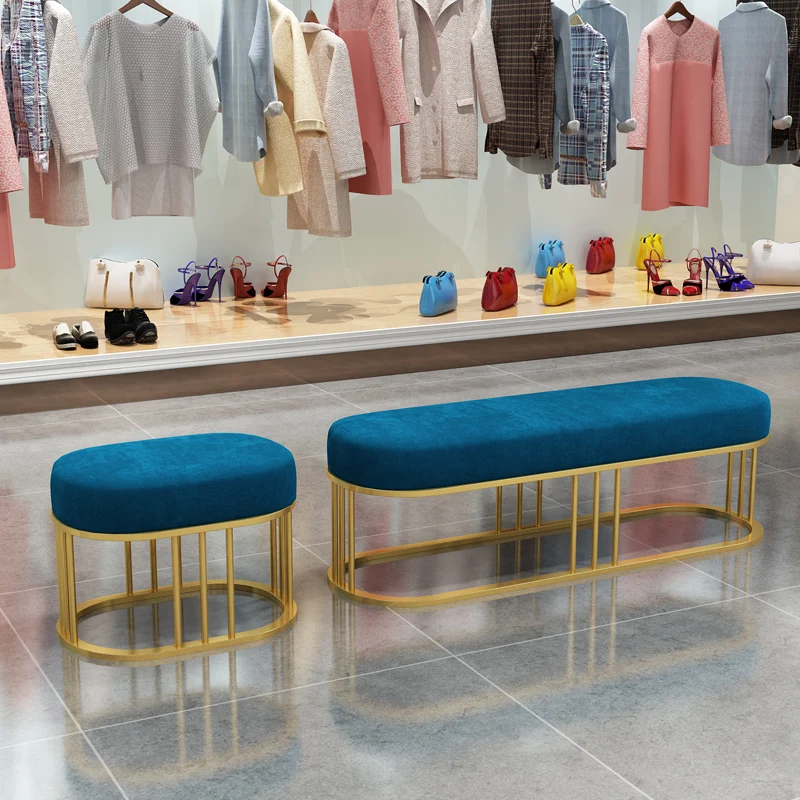 

Nordic style simple modern seat clothing store rest shoe change creative combination stool
