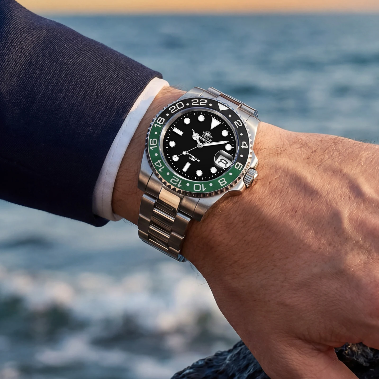 ADDIESDIVE Date Display Ceramic Bezel Japan NH35A Men's Diver Watch Sapphire Glass Super Luminous 20Bar Waterproof Wristwatches