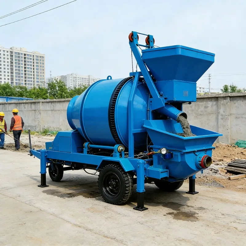 High Output Concrete Mixer Pump 40m3 Per Hour For Construction Project High Pressure Mobile Cement Mixing Pumping Equipment