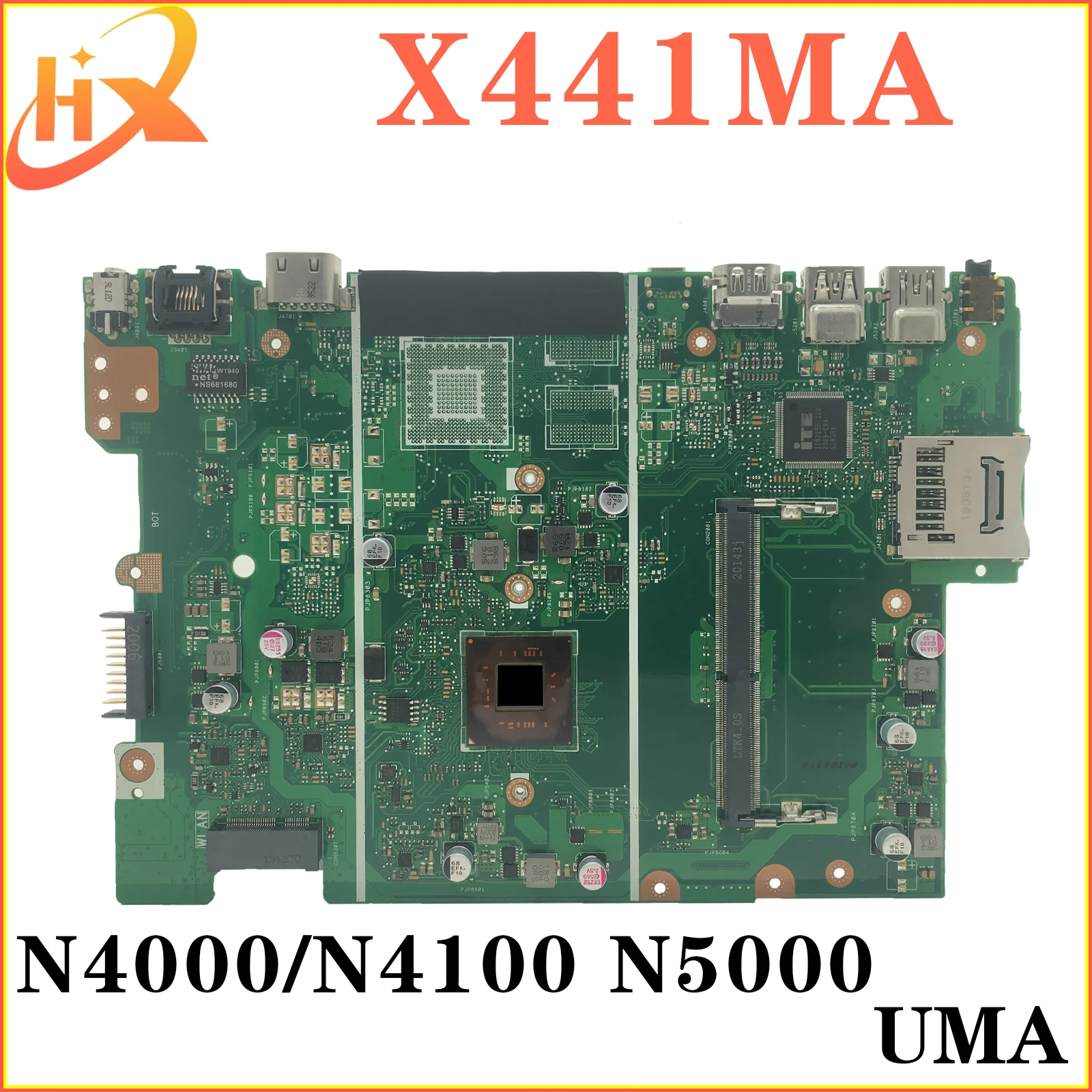 X441MB اللوحة الرئيسية لشركة آسوس X441MA F441M A441M R441M X441M اللوحة الأم للكمبيوتر المحمول N4000/N4100 N5000 GPU-V2G/UMA