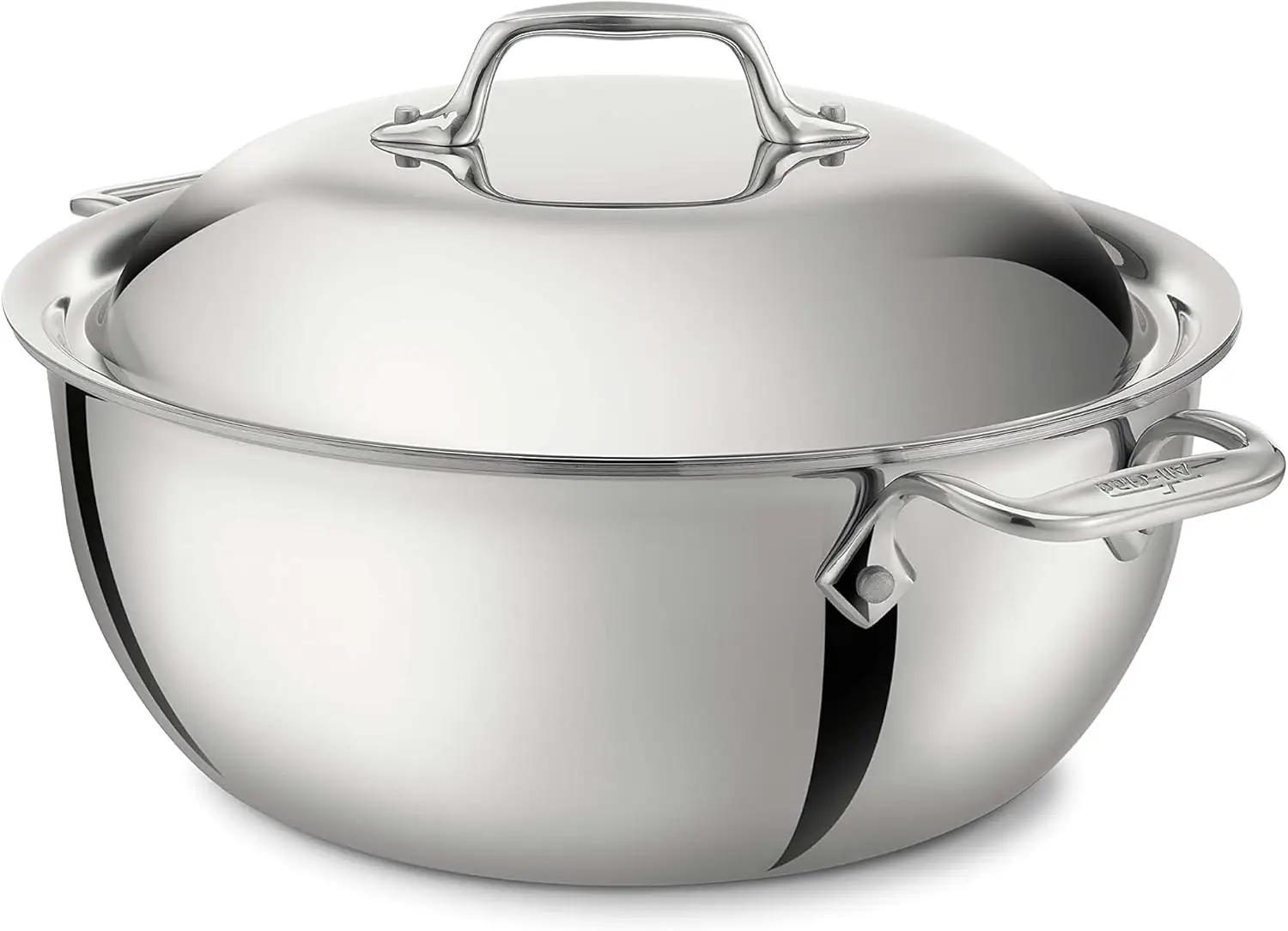 

3-Ply Stainless Steel Dutch Oven 5.5 Quart Induction Oven Broiler Safe 600F Pots and Pans, Cookware Silver