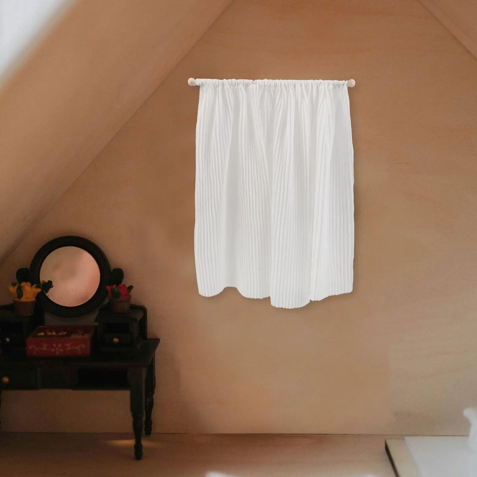 

Miniature Dollhouse Curtains 1:12 Scale Sheer Net Window Coverings for Tiny House Bedroom Living Room Realistic Simulation