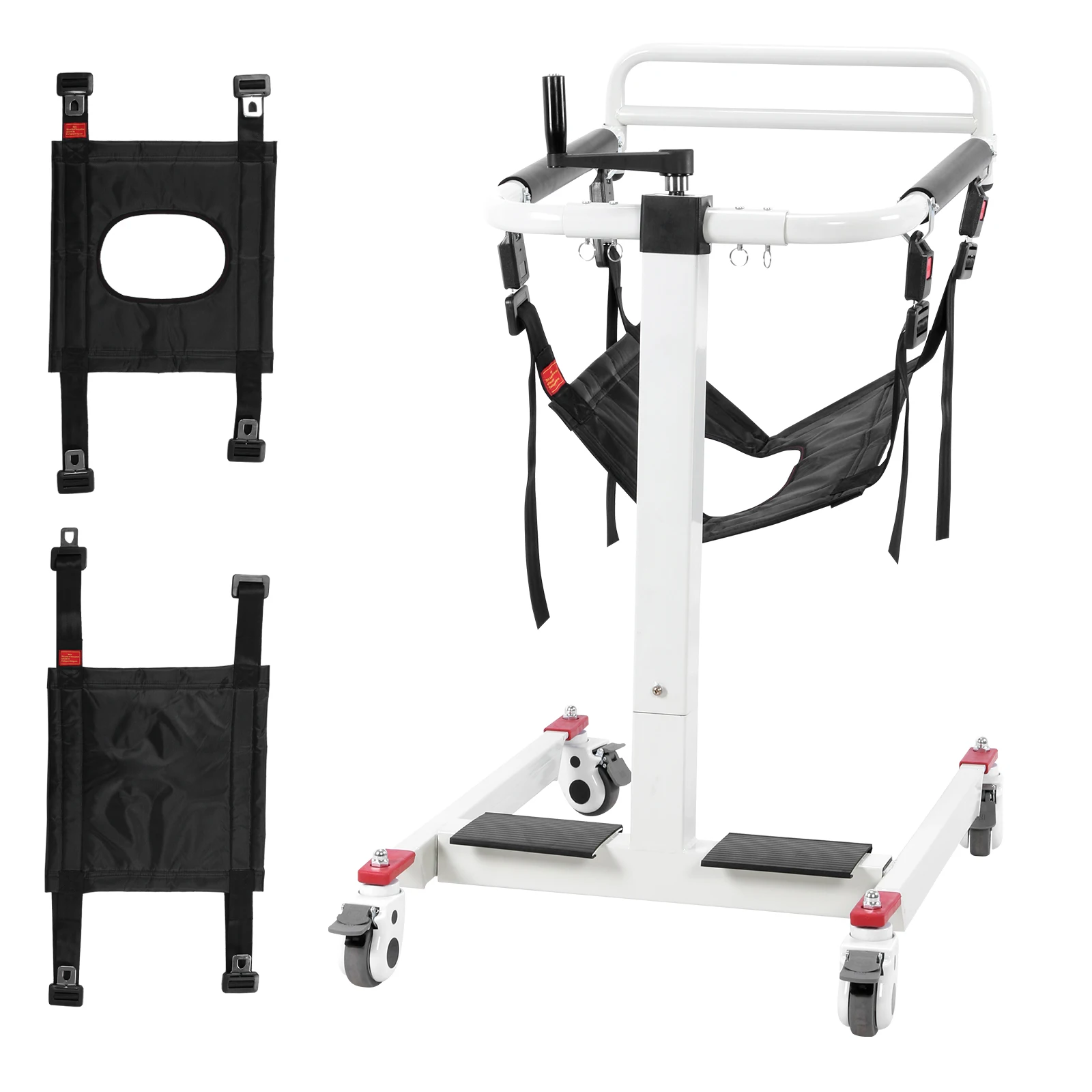 

Portable Car Lift Aid Transport Chair with Adjustable Height & Width Portable Toilets Seat Transfer Aid with Wheels for Elderly