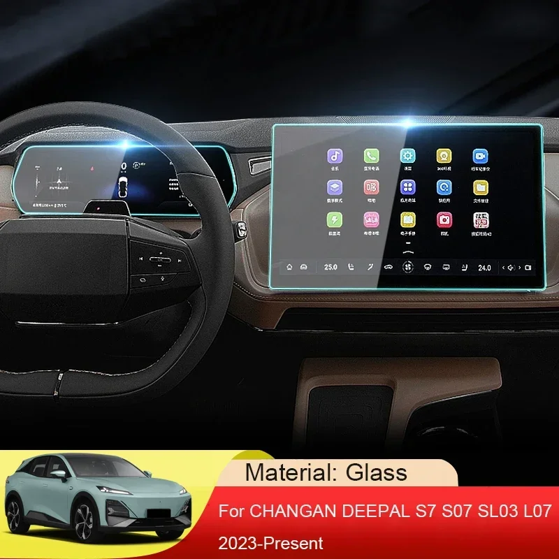 

For CHANGAN DEEPAL S7 S07 SL03 L07 2023-2024 Car GPS Navigation Screen Protect Tempered Film Dashboard Display Sticker Accessory