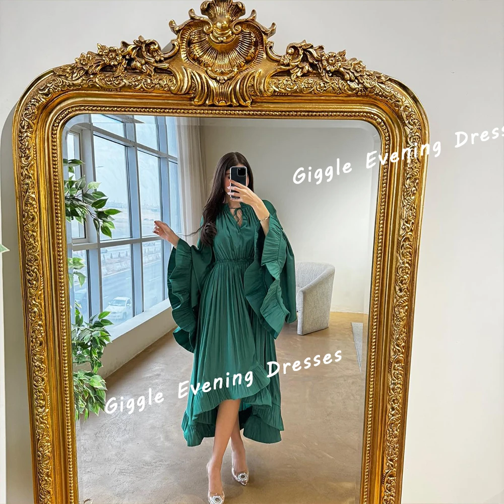 Giggle Crepe Loose Flare Sleeve Prom Gown Saudi Arab Elegance Ankle-Length Fashion Formal Evening Party Dresses for Women 2024