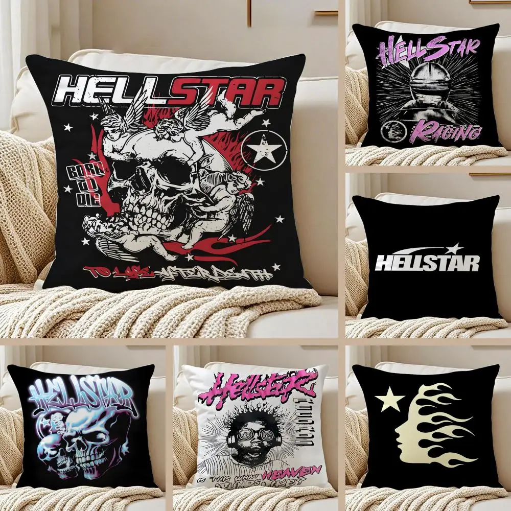Gothic Fashion Brand Hellstar Cushion Cover Pillowcase Anti-dustmite Invisible Zipper Short Plush Sofa Cushion