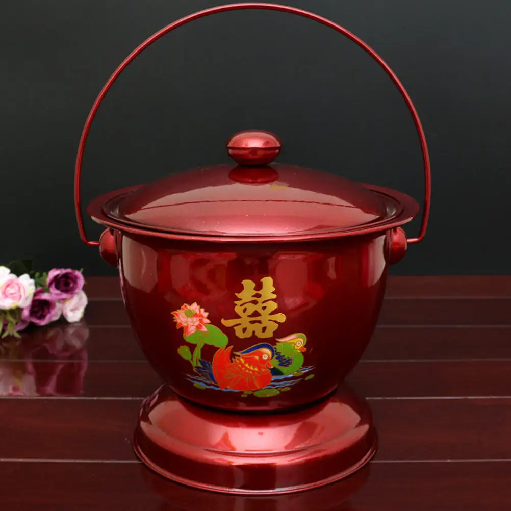 1Pcs Thickened Stainless Steel Spittoon Vintage Retro Home Urine Holder Bedpan for Elderly Kids Patients Portable Night Chamber