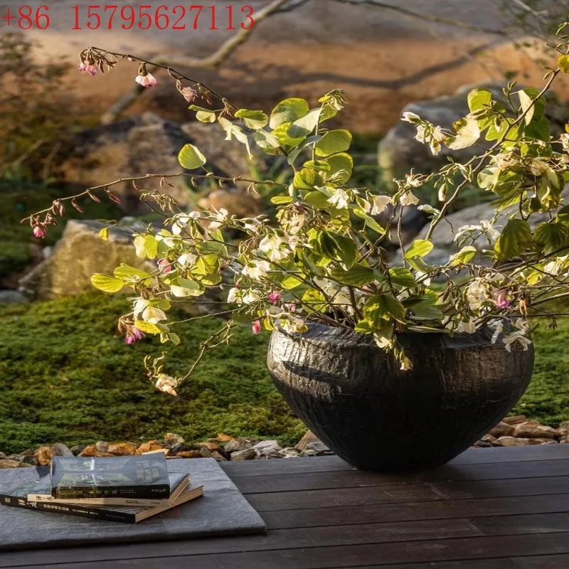 

Большой цветочный горшок, зеленое растение, украшение, вилла, домашний стиль, дельфиниум, горшечное растение, роскошная гостиная, стиль ваби-саби