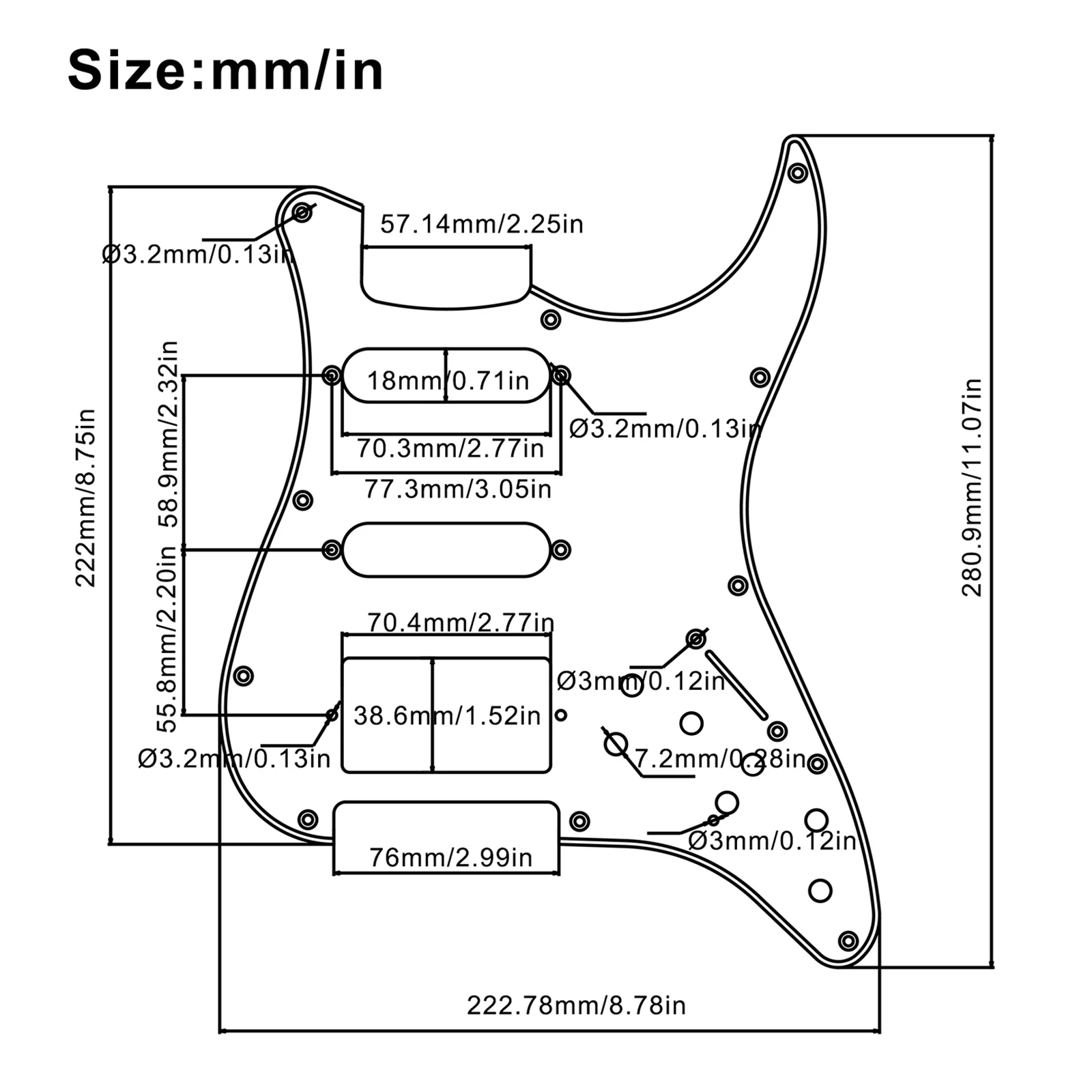 SSH ارتفاع الناتج محملة مسبقا سلك خدش لفائف تقسيم 2 هامبوكر صغير مع لفائف لاقط الغيتار الكهربائي بيكجوارد #5