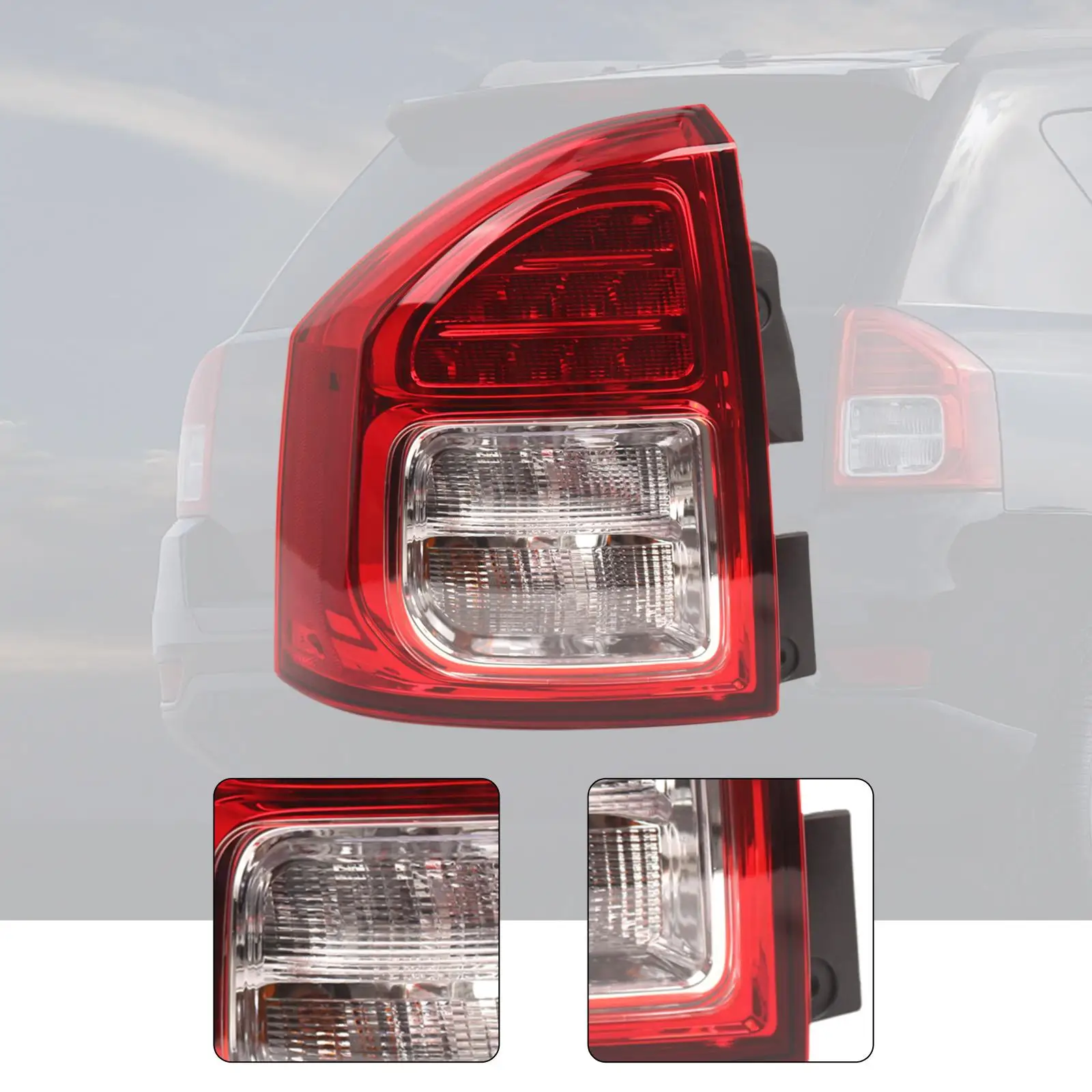 Lámpara trasera de coche para Jeep Compass 11-13, luz de freno, piezas automotrices, luz trasera