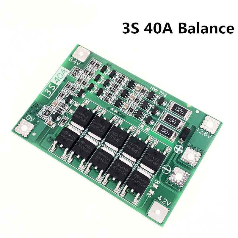 3S/4S 40A 60A Li-ion Lithium Battery Charger Protection Board 18650 BMS For Drill Motor 11.1V 12.6V/14.8V 16.8V Enhance/Balance