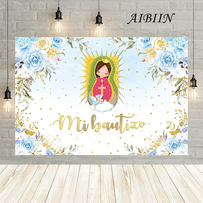 

AIBIIN Baby Shower Background Baptism Party Newborn Boy Girl Poster Photography Backdrop Family party decoration